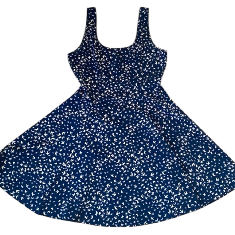 Willy Jay’s Navy Blue + Beige Bird Dress